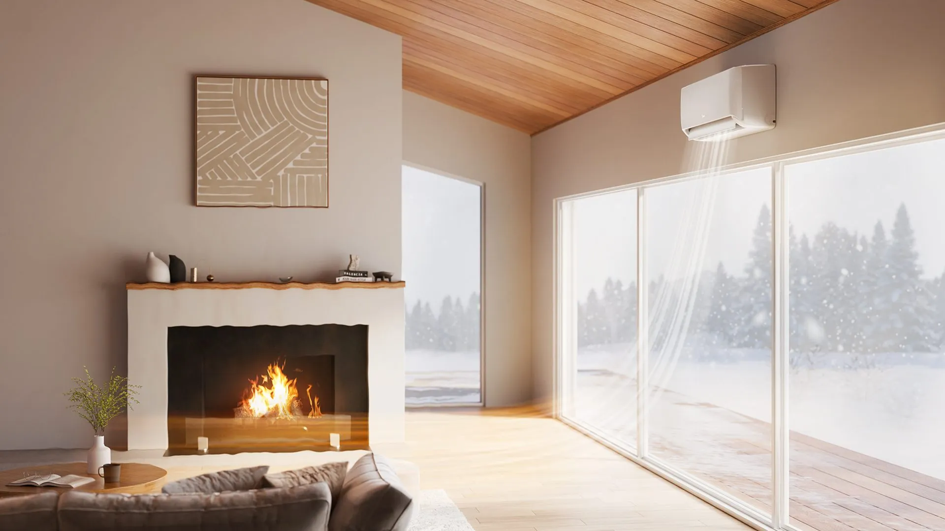 Midea Raynor Nordic soojas kodus — lumine mets akna taga